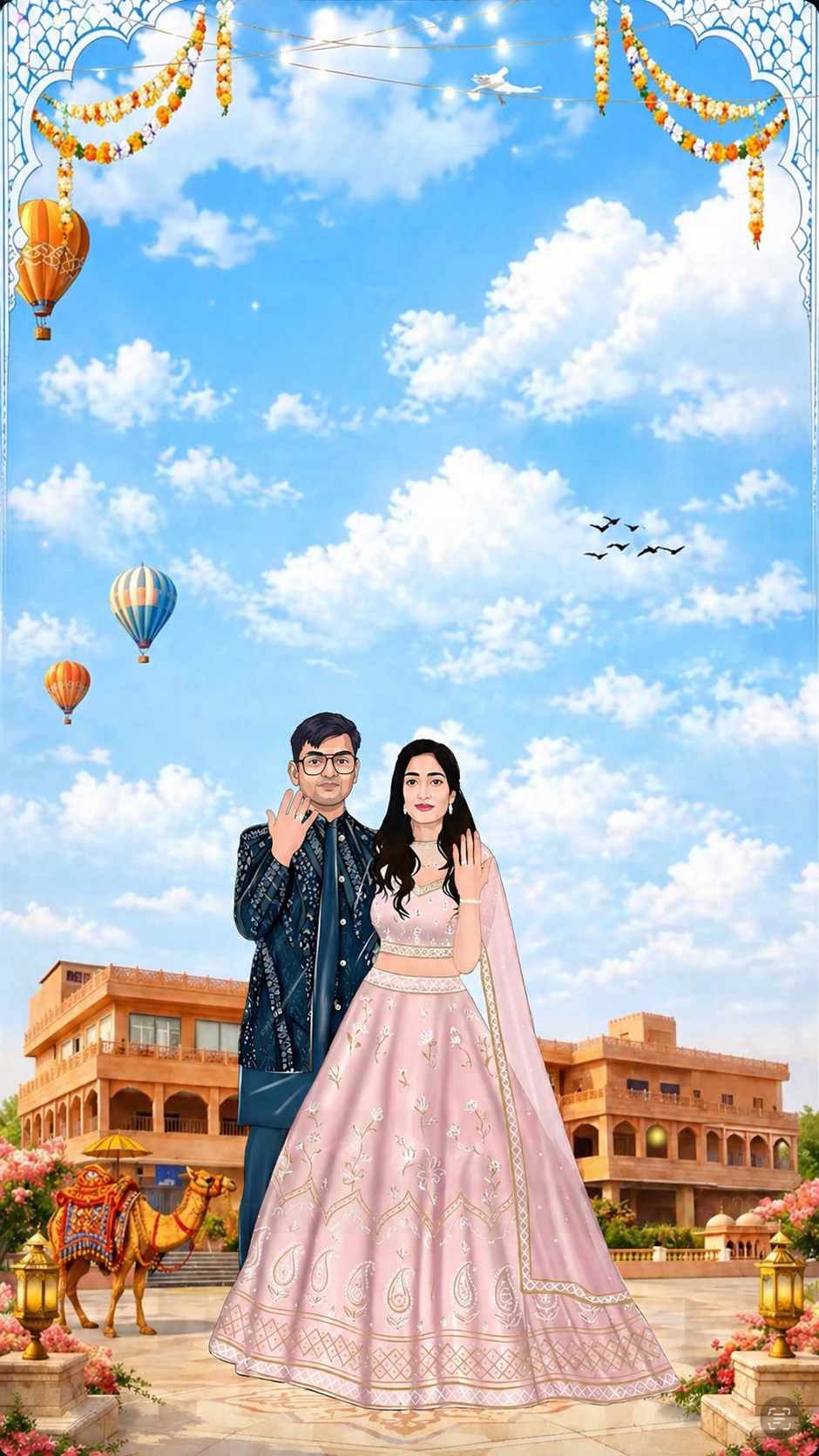 Ankit and Sakshi illustration